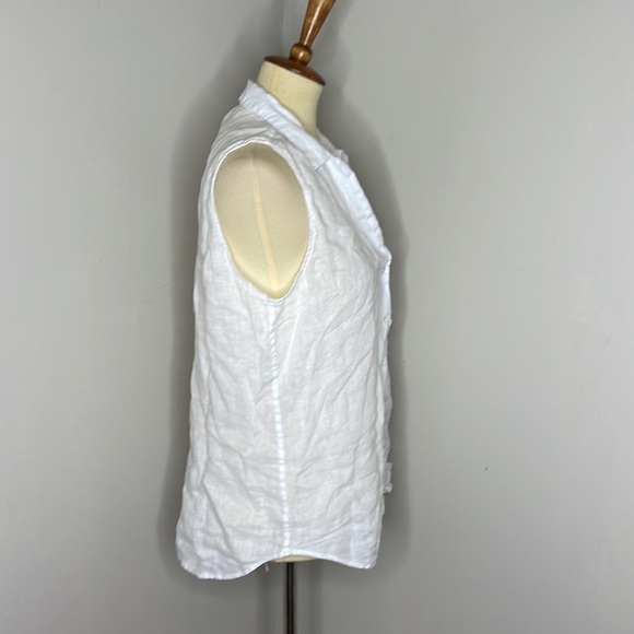 Equipment 100% linen sleeveless button‎ down size M - Picture 5 of 11